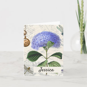 Carte de note personnalisée de Collage Hydrangea
