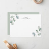 Carte de note personnalisée Eucalyptus (Devant/Arrière en situation)