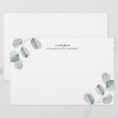 Carte de note personnalisée Eucalyptus (Devant / Derrière)