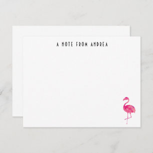 Carte de note personnalisée Flamant rose rose chau