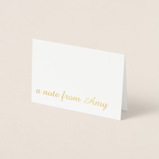 Carte de note personnalisée Gold Foil (Devant)