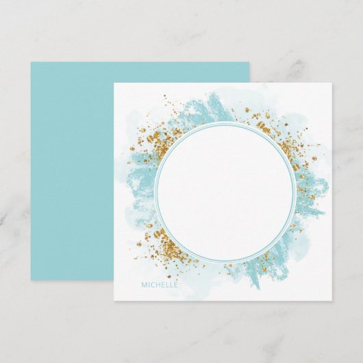 Carte de note personnalisée Parties scintillant aq (Devant / Derrière)