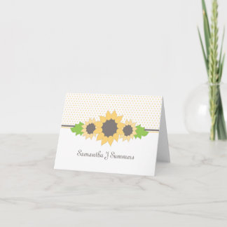 Carte de note personnalisée pois et tournesol