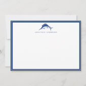 Carte de note personnalisée pour espadon de marine (Devant)