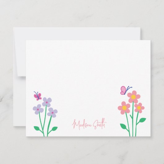 Carte de note personnalisée pour jardin de fleurs  (Devant)
