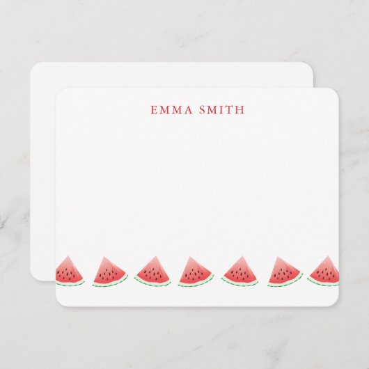 Carte de note personnalisée pour la pastèque (Devant / Derrière)