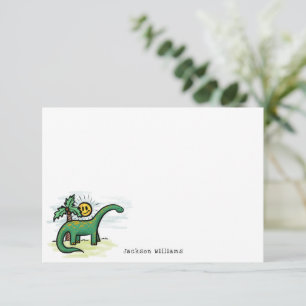 Carte de note personnalisée pour les enfants Dinos