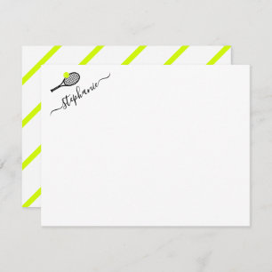 Carte de note personnalisée Preppy Tennis Stripe