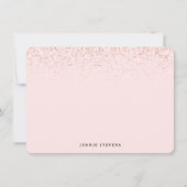 Carte de note personnalisée rose poudré avec bordu (Devant)