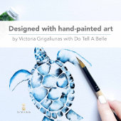 Carte de note personnalisée Watercolor Sea Turtle 