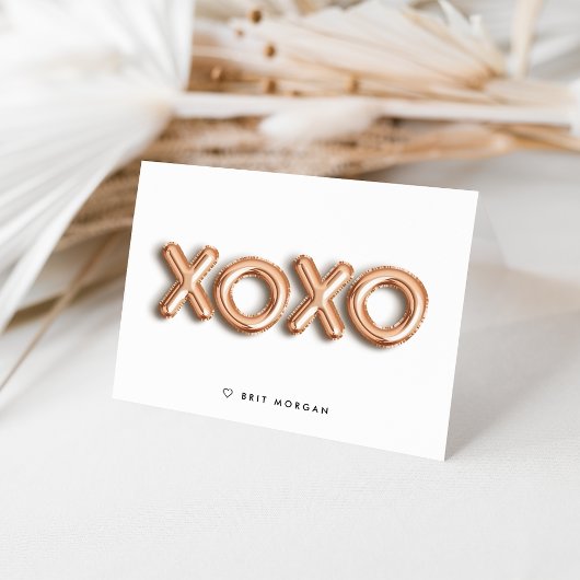 Carte de note personnalisée XOXO Rose Gold