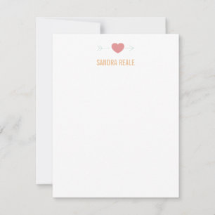 Carte de note personnelle Coeur et Flèche rose dou