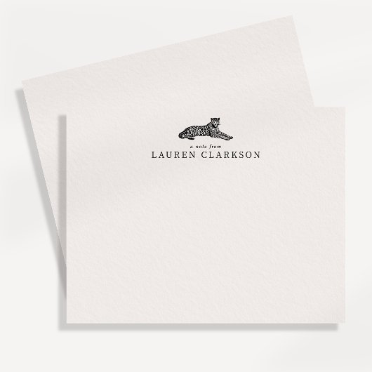 Carte de note personnelle Léopard minimal