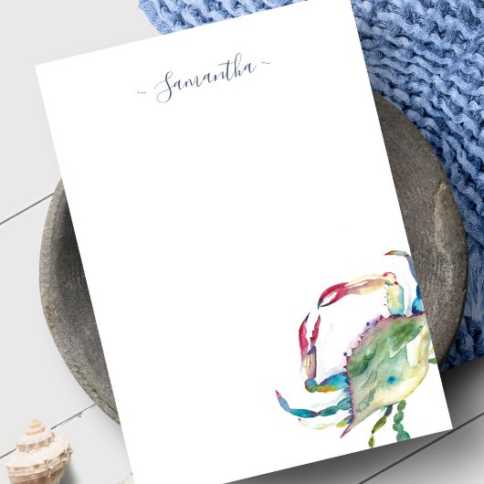 Carte de note personnelle pour le crabe de plage W