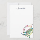 Carte de note personnelle pour le crabe de plage W (Devant)