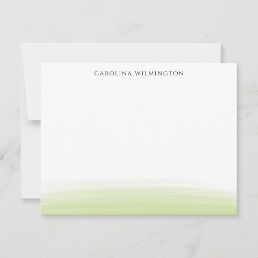 Carte de note personnelle Preppy Light Green Water (Devant)