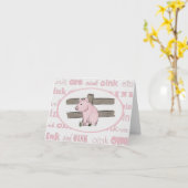 Carte de note petit rose (Fleur jaune)