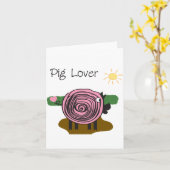 Carte de note Pig Lover (Fleur jaune)