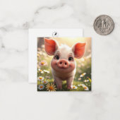 Carte de note Piglet Cute (Devant/Arrière en situation)