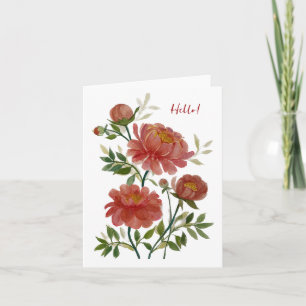 Carte de note Pink Peony pliée