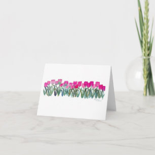 Carte de note Pink Tulip Grove