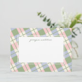 Carte de note Plaid Chush Rose En vichy moderne (Debout devant)