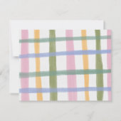 Carte de note plaid peinte à la main pastel (Dos)