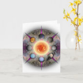 Carte de note planétaire de mandala (Fleur jaune)