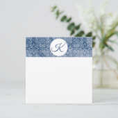 Carte de note plat Batik Monogram de la Marine (Debout devant)