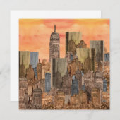 Carte de note plat blanche pour coucher de soleil  (Devant / Derrière)