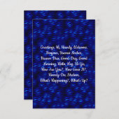 Carte de note plat Blue Zebra 3,5 pouces x 5 pouce (Devant / Derrière)