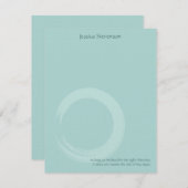 Carte de note plat circulaire Zen (bleu) (Devant / Derrière)