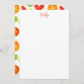 Carte de note plat Citrus (Devant / Derrière)