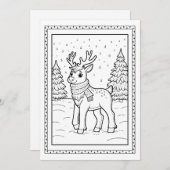 Carte de note plat de couleur de Noël pour enfants (Devant / Derrière)