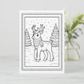 Carte de note plat de couleur de Noël pour enfants (Debout devant)