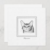 Carte de note plat de dessin de chat Abyssinian (Devant / Derrière)