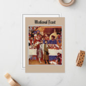 Carte de note plat de la fête médiévale (Devant/Arrière en situation)