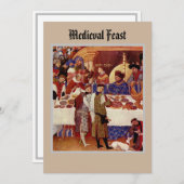 Carte de note plat de la fête médiévale (Devant / Derrière)