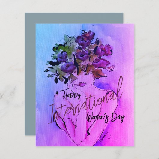 Carte de note plat Dreams fleur sauvage (Devant / Derrière)