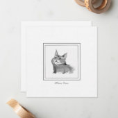 Carte de note plat du chat de coton du Maine (Devant/Arrière en situation)