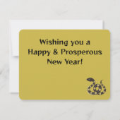 Carte de note plat du Nouvel An chinois du serpent (Dos)