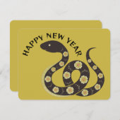 Carte de note plat du Nouvel An chinois du serpent (Devant / Derrière)