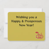 Carte de note plat du Nouvel An chinois du serpent (Dos)