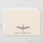 Carte de note plat en crème d'oiseau peinte (Devant)