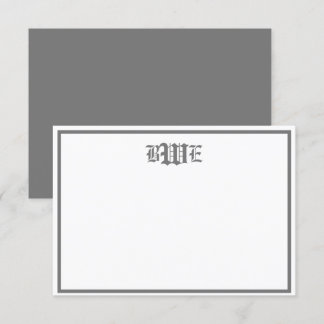 Carte de note plat grise et blanche monographie