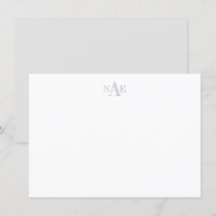 Carte de note plat grise et blanche tendance