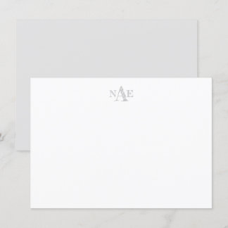 Carte de note plat grise et blanche tendance