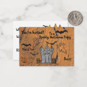 Carte de note plat Halloween Invitation (Devant/Arrière en situation)