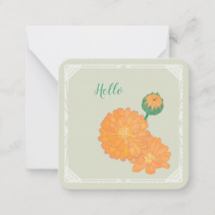 Carte de note plat Marigold "Hello"