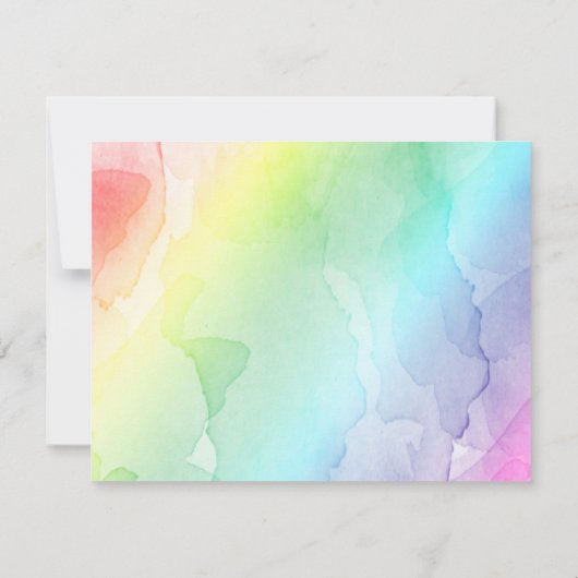 Carte de note plat Merci de script Rainbow (Dos)